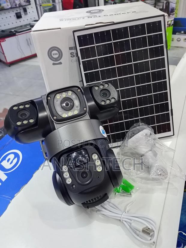 Solar 4g CCTV Camera Tripple Lens That Supports Microsd Cards