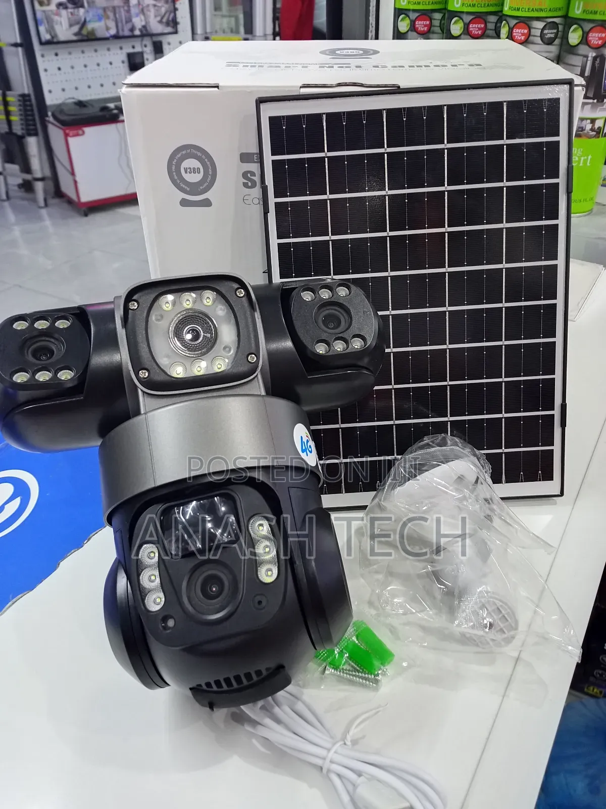 Live View and Playback Solar Tripple Lens 4g CCTV Camera