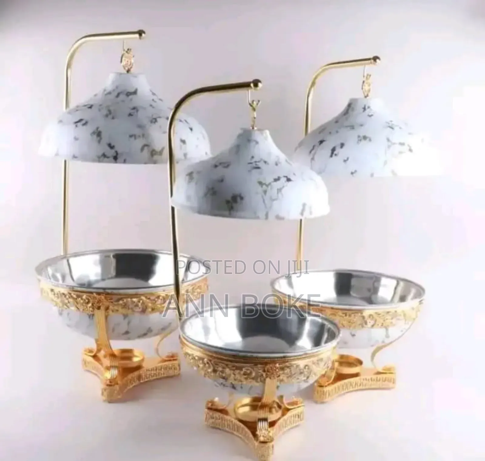 *8l Elegant High Quality Golden Round Food Servers Chaffing