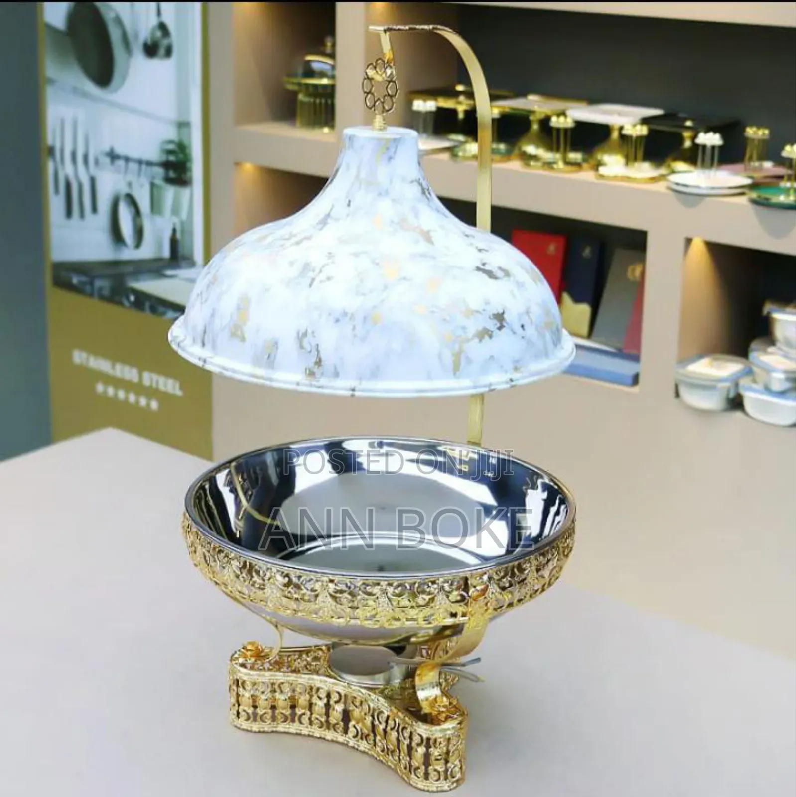 *8l Elegant High Quality Golden Round Food Servers Chaffing