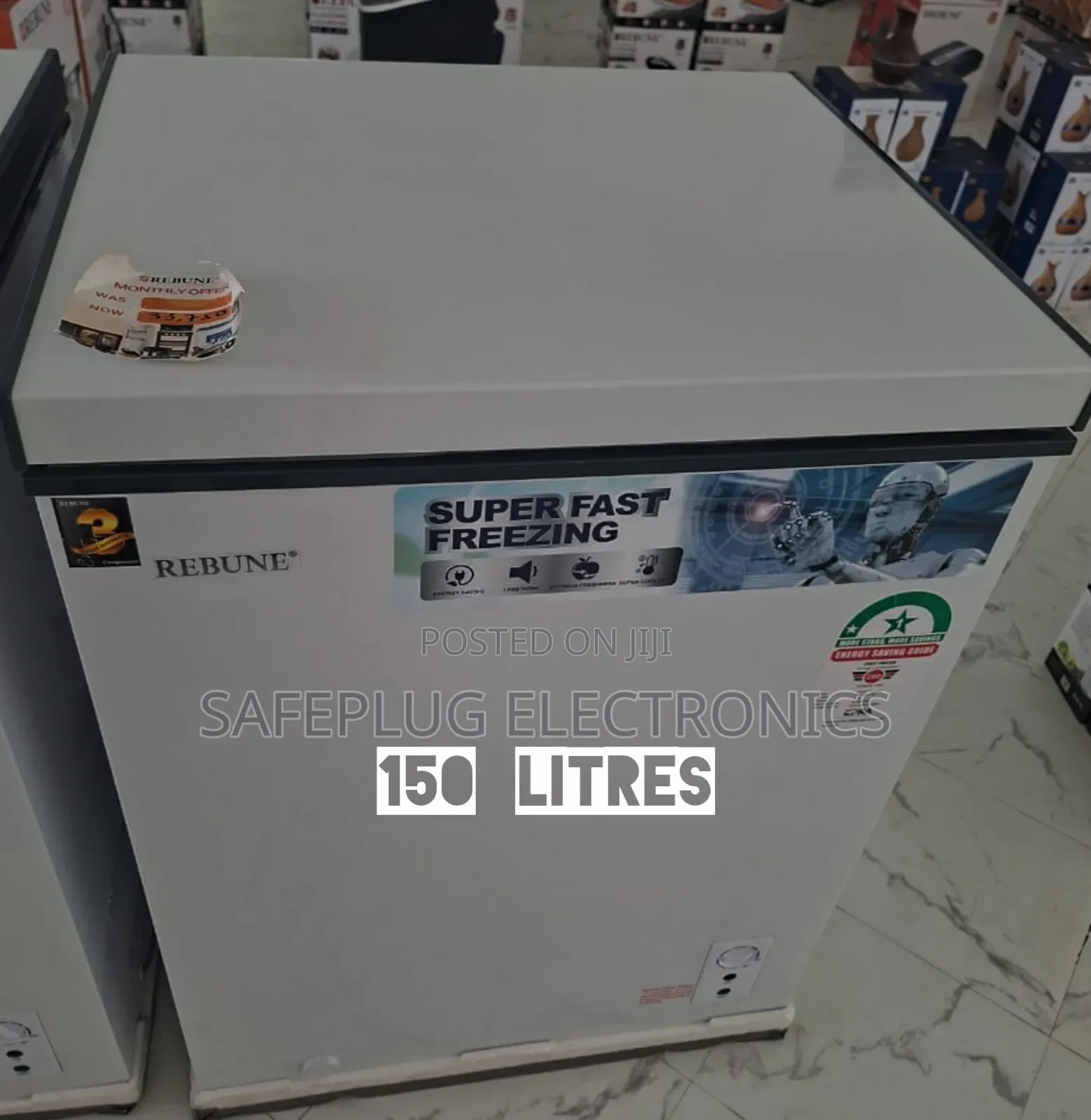 Rebune 150 Litres Deep Chest Freezer - Energy Efficient Freezer