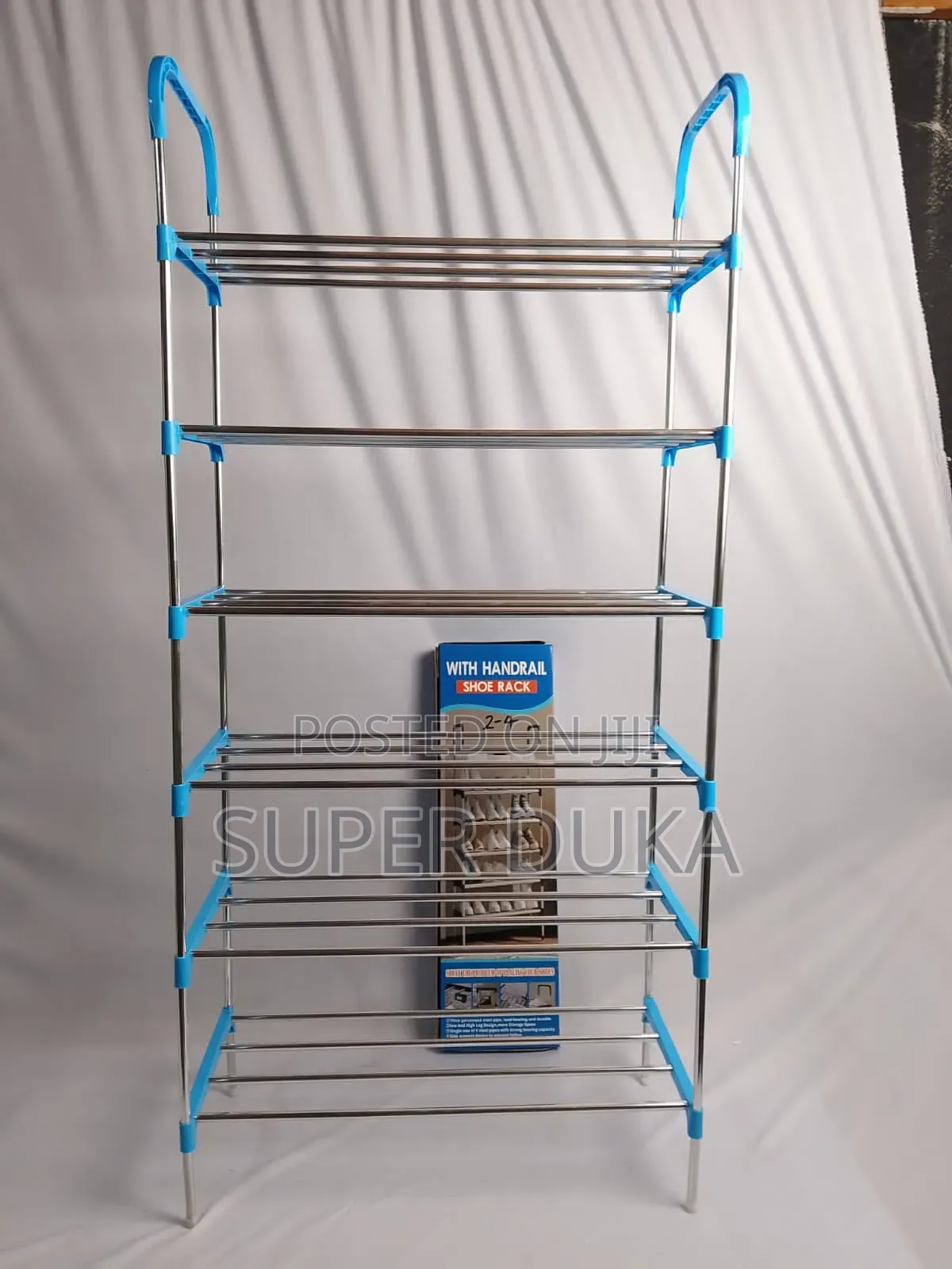 Metal Shoe Rack With Blue Plastic. 6layers Shoe Rack.