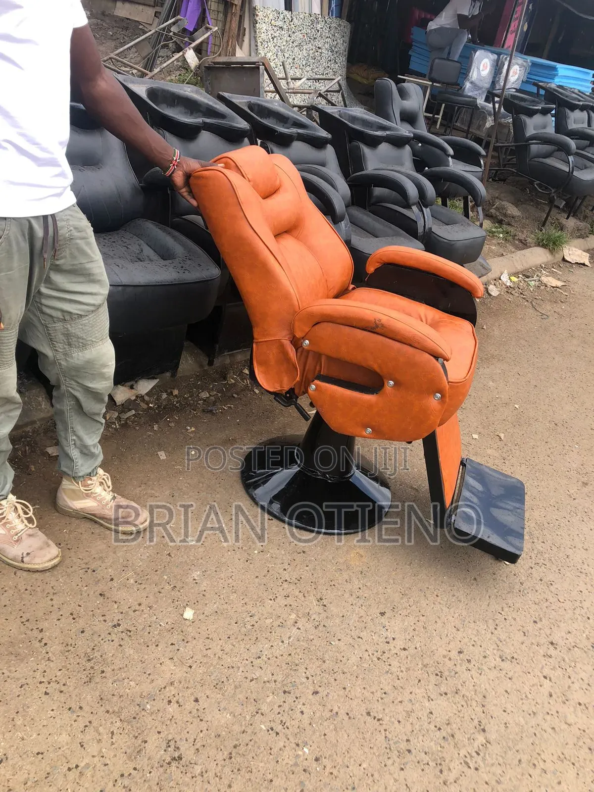 Barber Chairs in Leather Cover