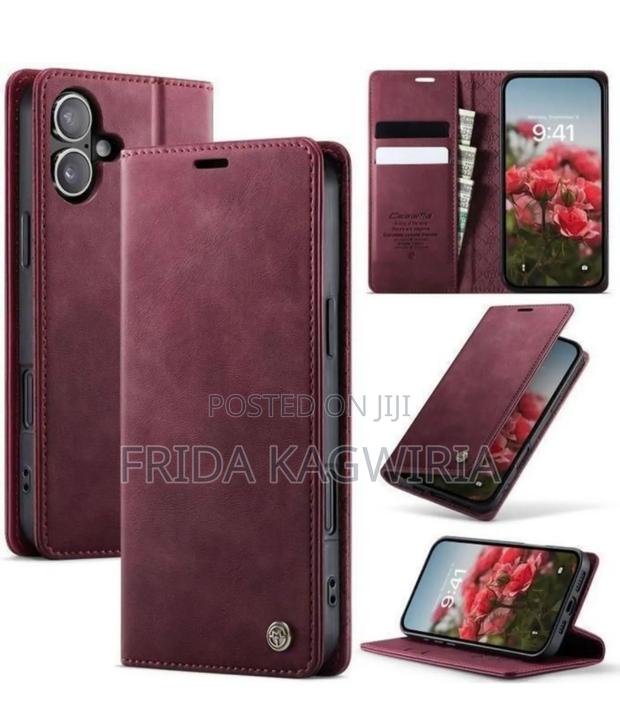 Samsung Galaxy A05 Maroon Caseme Leather Flip Case - main view