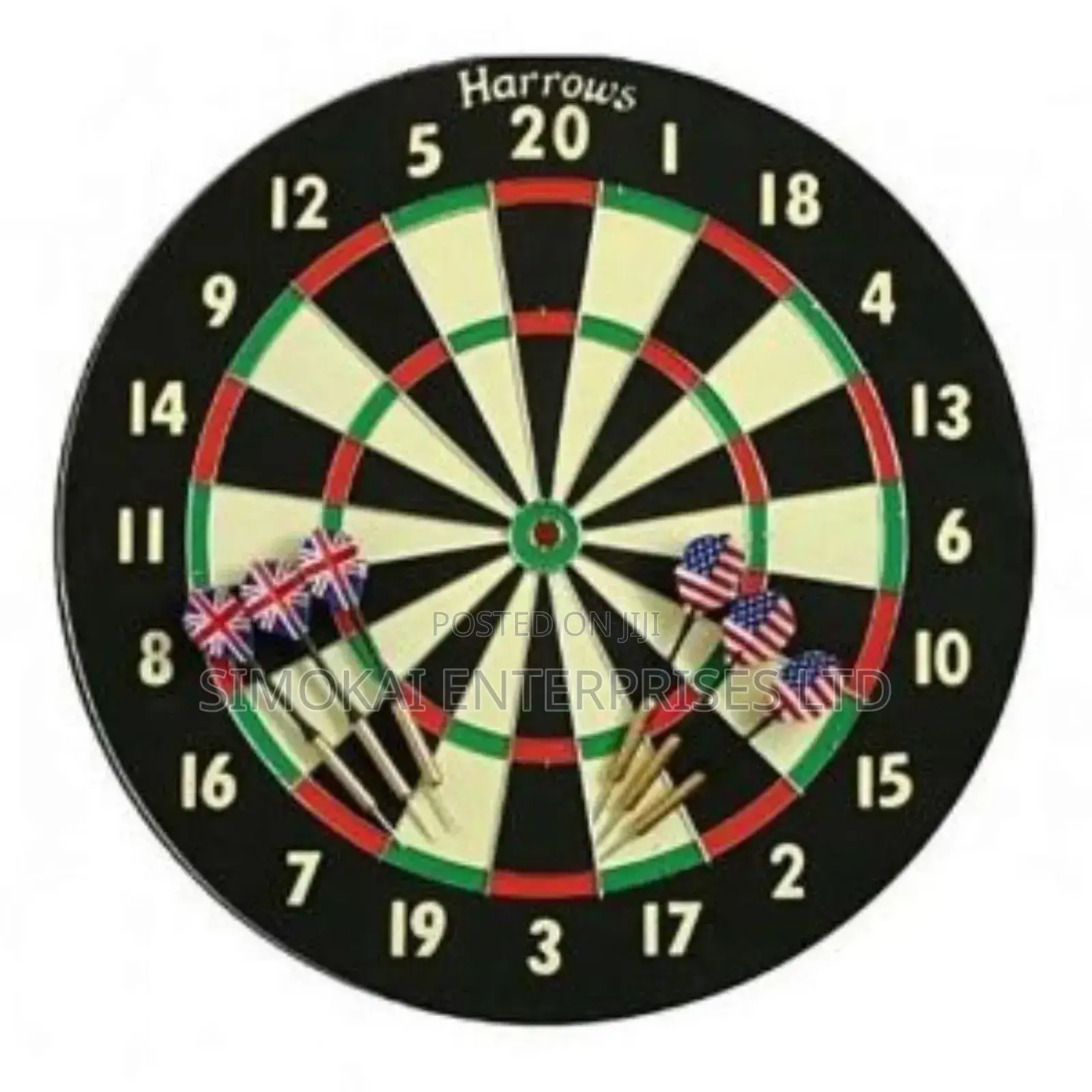 Dartboard Family, Eric Bristow, 2 In 1 Game With 6 Darts Harrows
