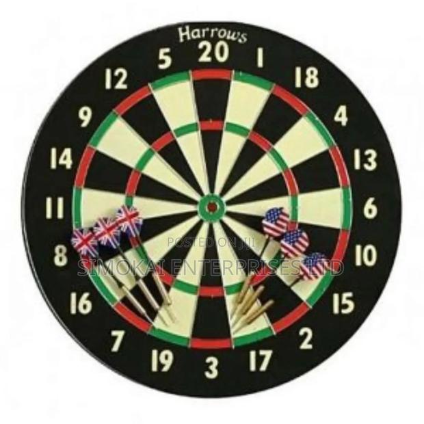 Dartboard Family, Eric Bristow, 2 In 1 Game With 6 Darts Harrows