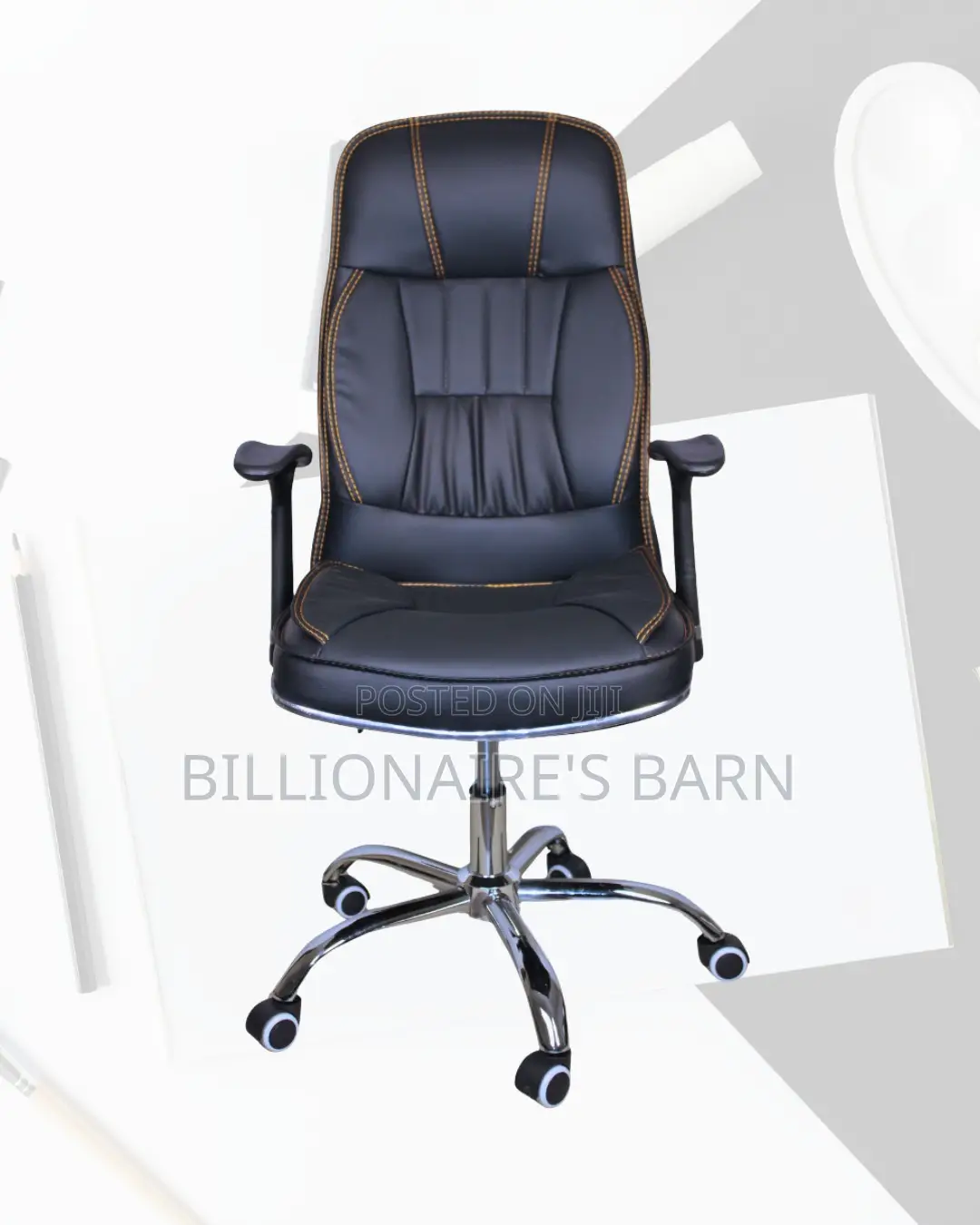 Swivel Leather New Office Height | Same-Day Delivery Available