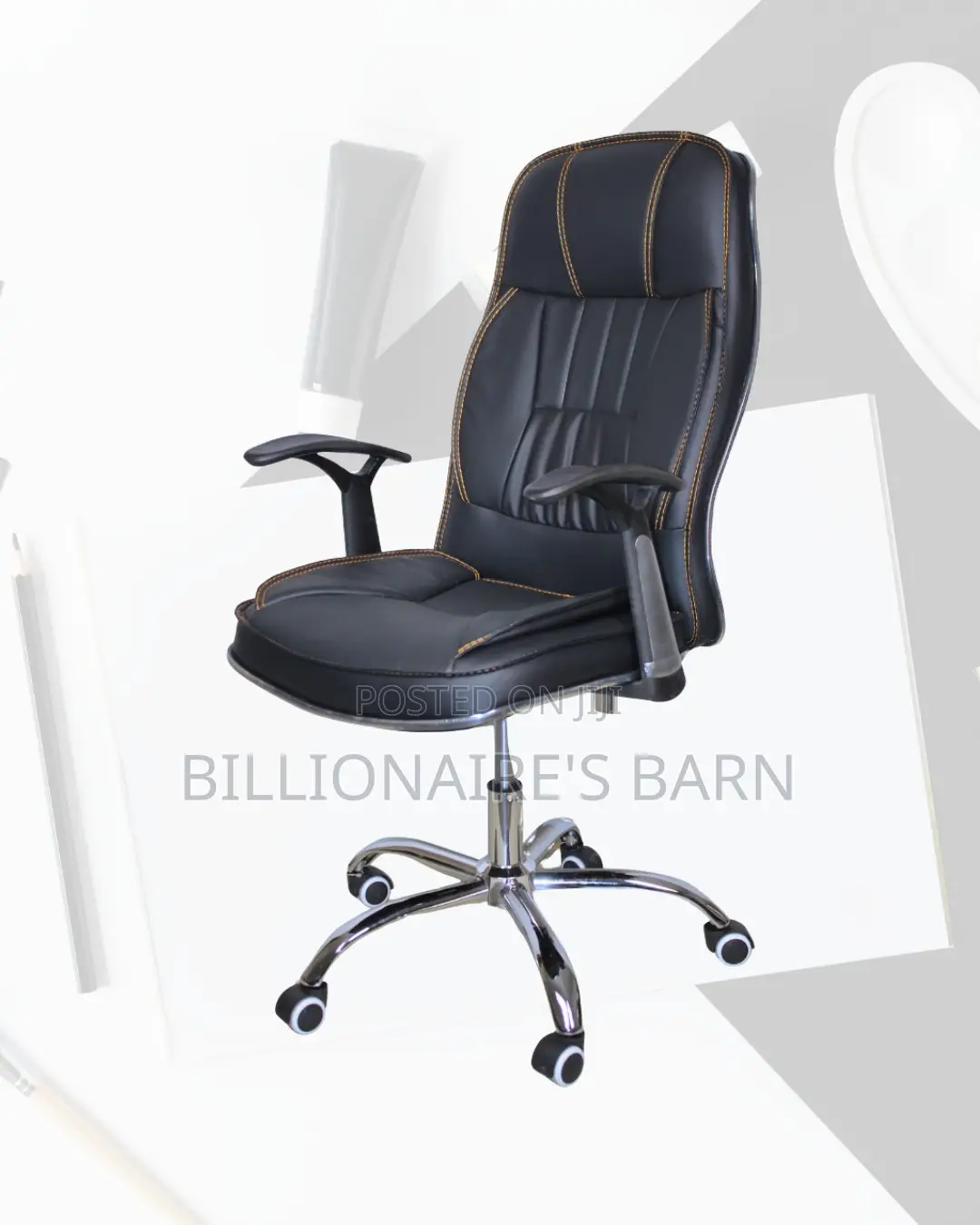 Swivel Leather New Office Height | Same-Day Delivery Available