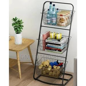 Metallic Mesh, 3 Layer Storage Rack Black Colour - thumbnail 2