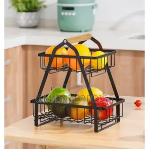 2 Layer Fruit Basket With Handle Hold