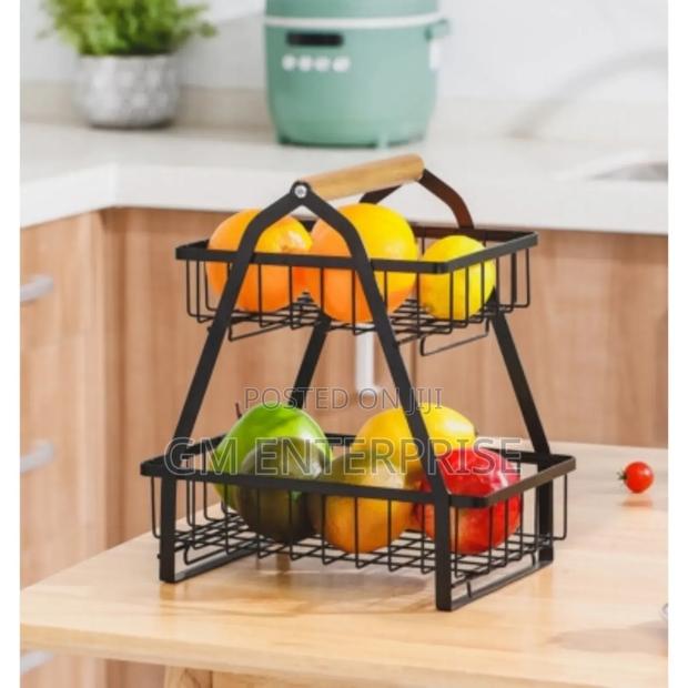 2 Layer Fruit Basket With Handle Hold