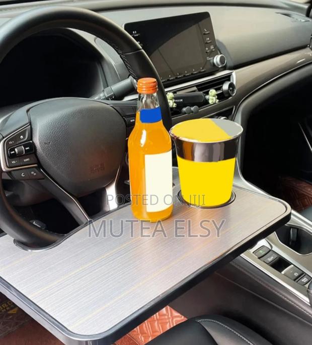 Grey Wooden Slotted Steering Wheel Table Trays - thumbnail 3