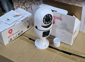 Dual Lens Bulb Camera V380 Pro Quality 360 Degrees Bulb Dual CCTV
