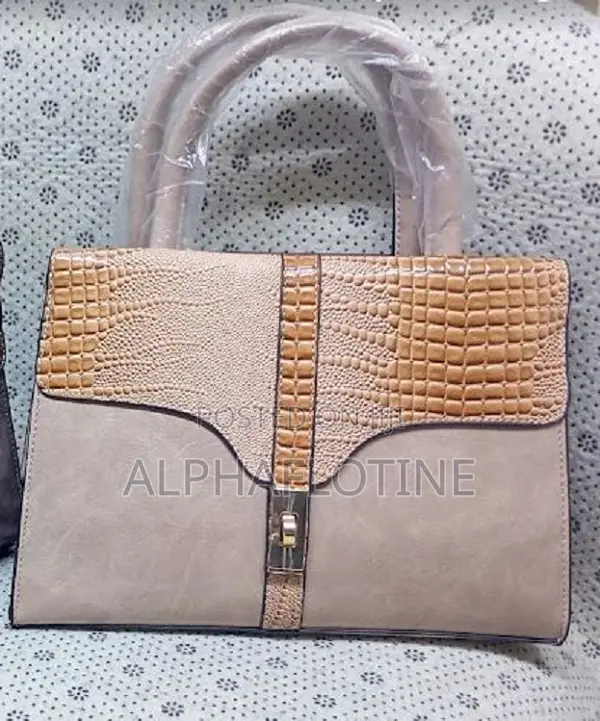 Brown Woman Handbags Pure Learher 2-Pouch