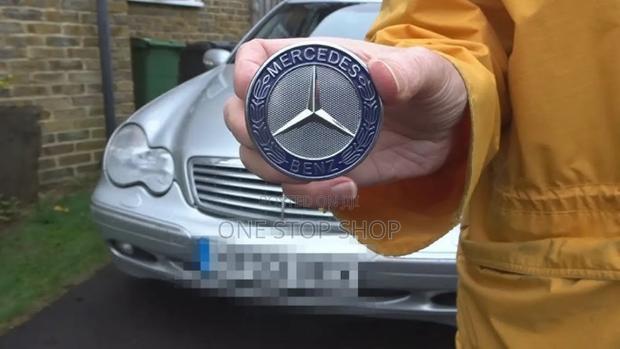 Mercedes Bonnet Flat Blue Badge - main view