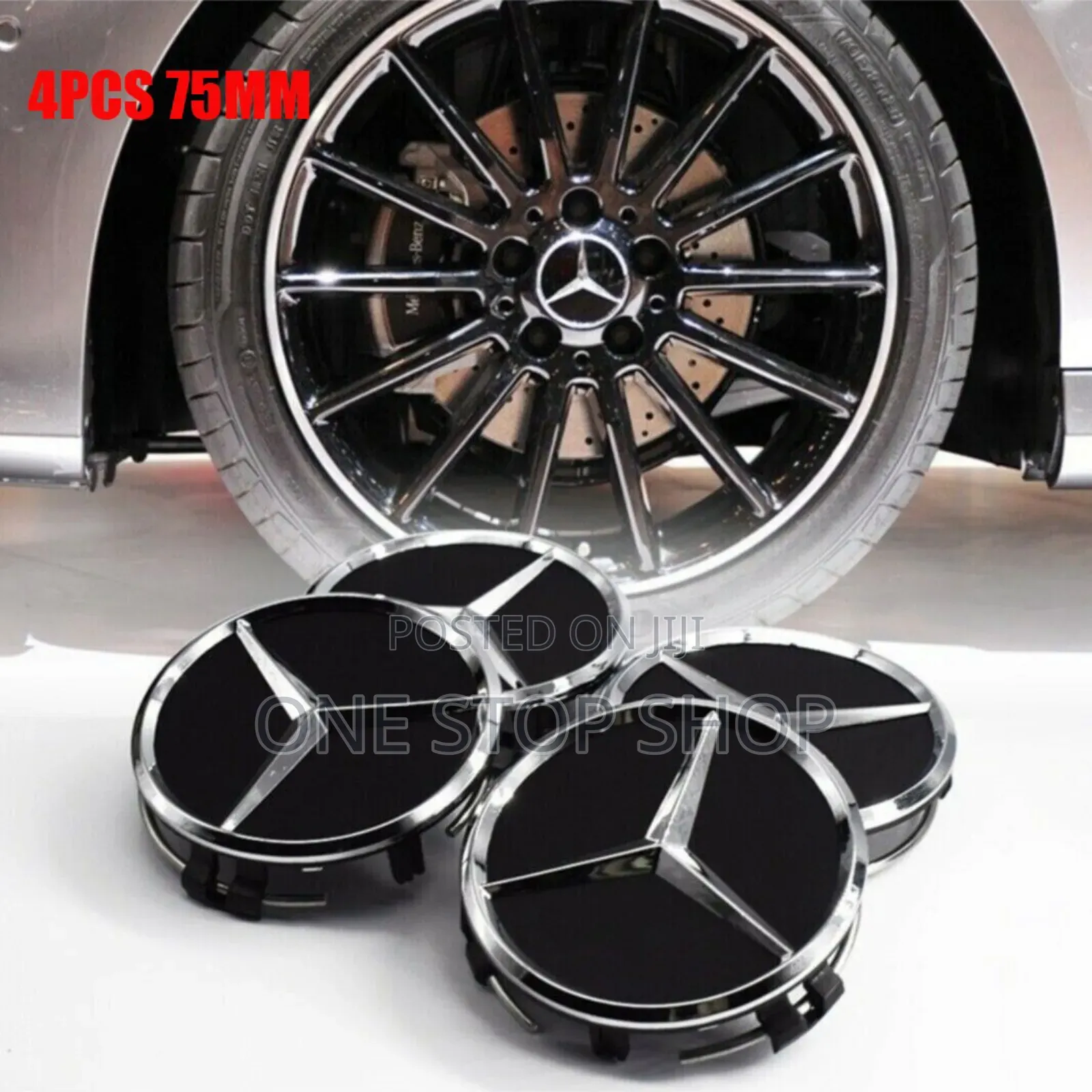 4pcs Black Mercedes Benz Centre Cap