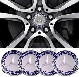 4pcs Blue Mercedes Replacement Centre Wheel Cap.