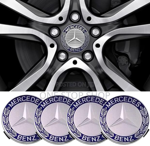 4pcs Blue Mercedes Replacement Centre Wheel Cap.