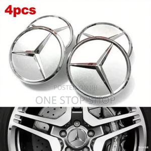 4pcs Mercedes Silver Centre Wheel Caps - thumbnail 2