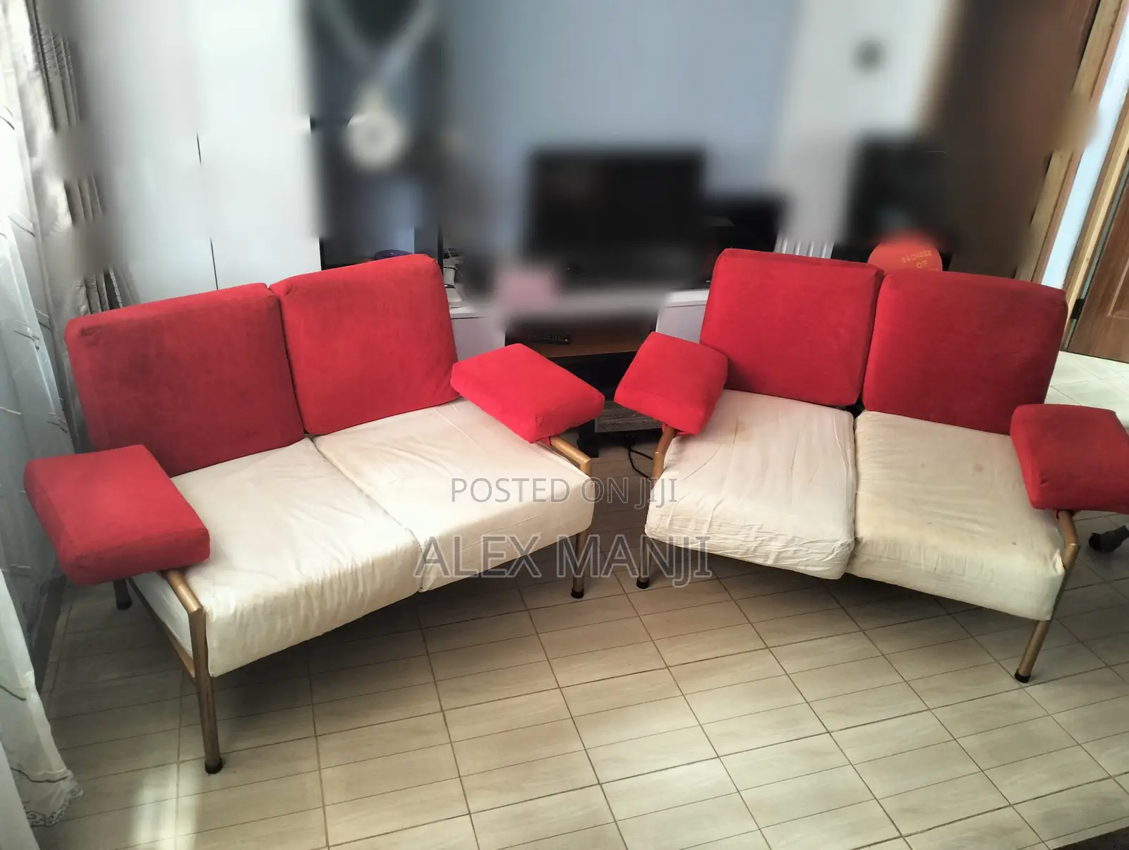 Couch 4 Seater, Memory Foam Cushion, Steel Frame