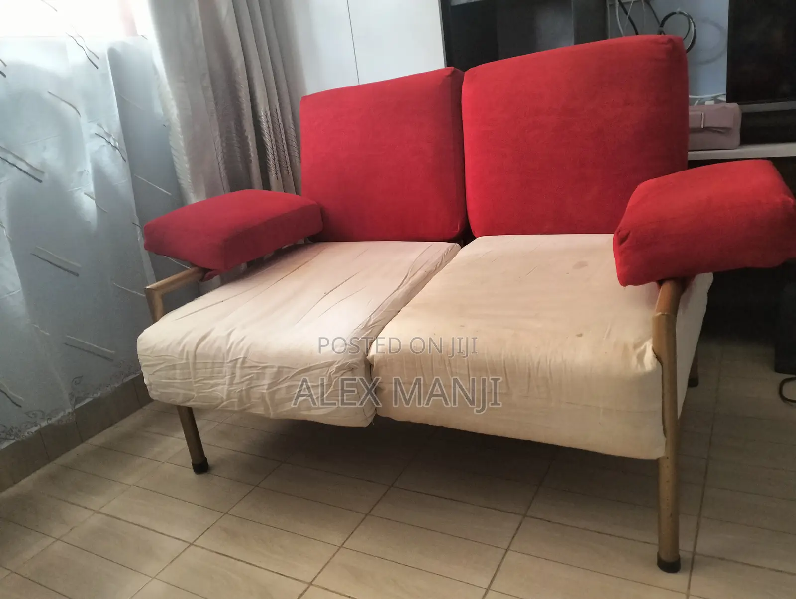Couch 4 Seater, Memory Foam Cushion, Steel Frame