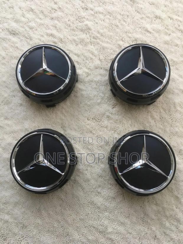 4pcs Mercedes Emblem Hub Caps Rim Covers - main view