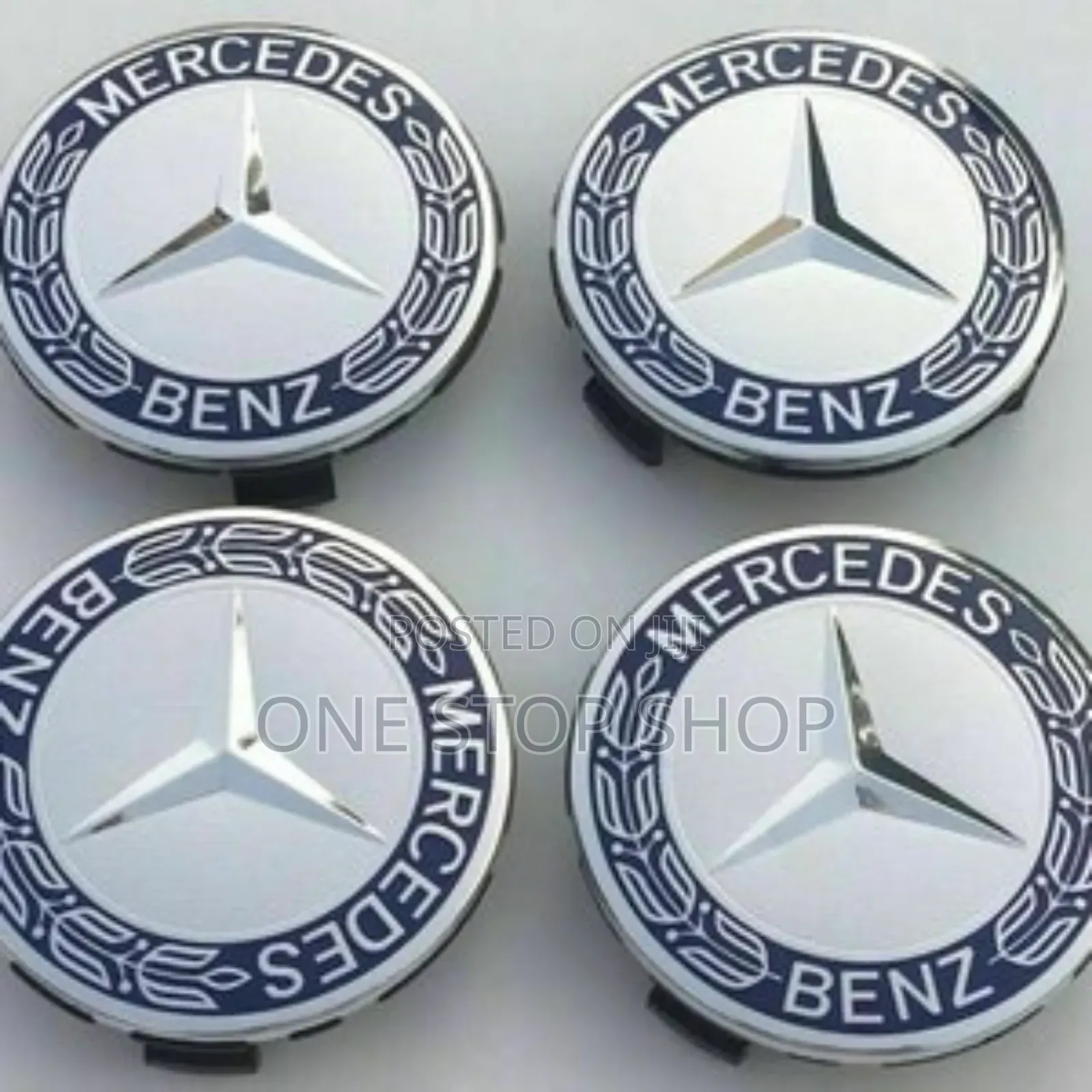 4pcs Hub Covers Silver Black for Mercedes Alloy Rims