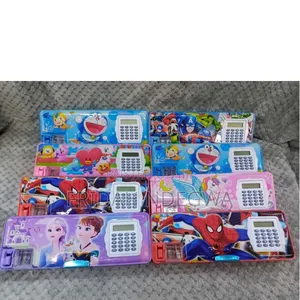 Pencil Pouch With Calculator and Dual Sharpeners and Pencil Holders