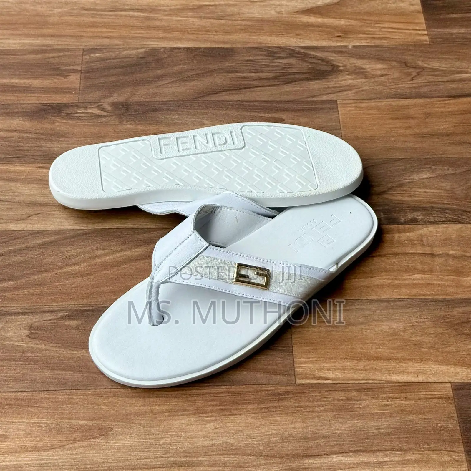 All White Fendi / Hermes Men Sandals Size 39/46