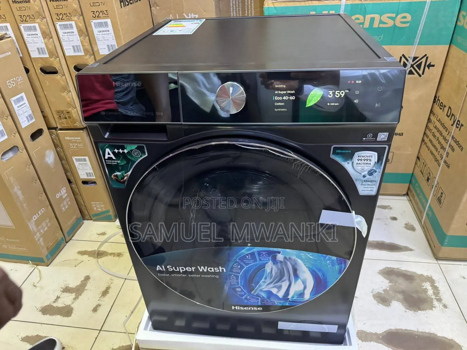 Hisense 12kg Smart Front Load Washing Machine With Touch Screen