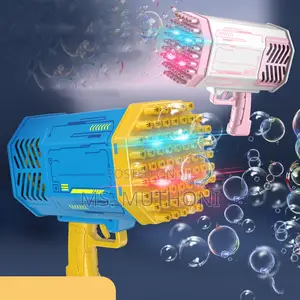 60 Holes Rechargeable Bazooka Bubble Gun - With Lights