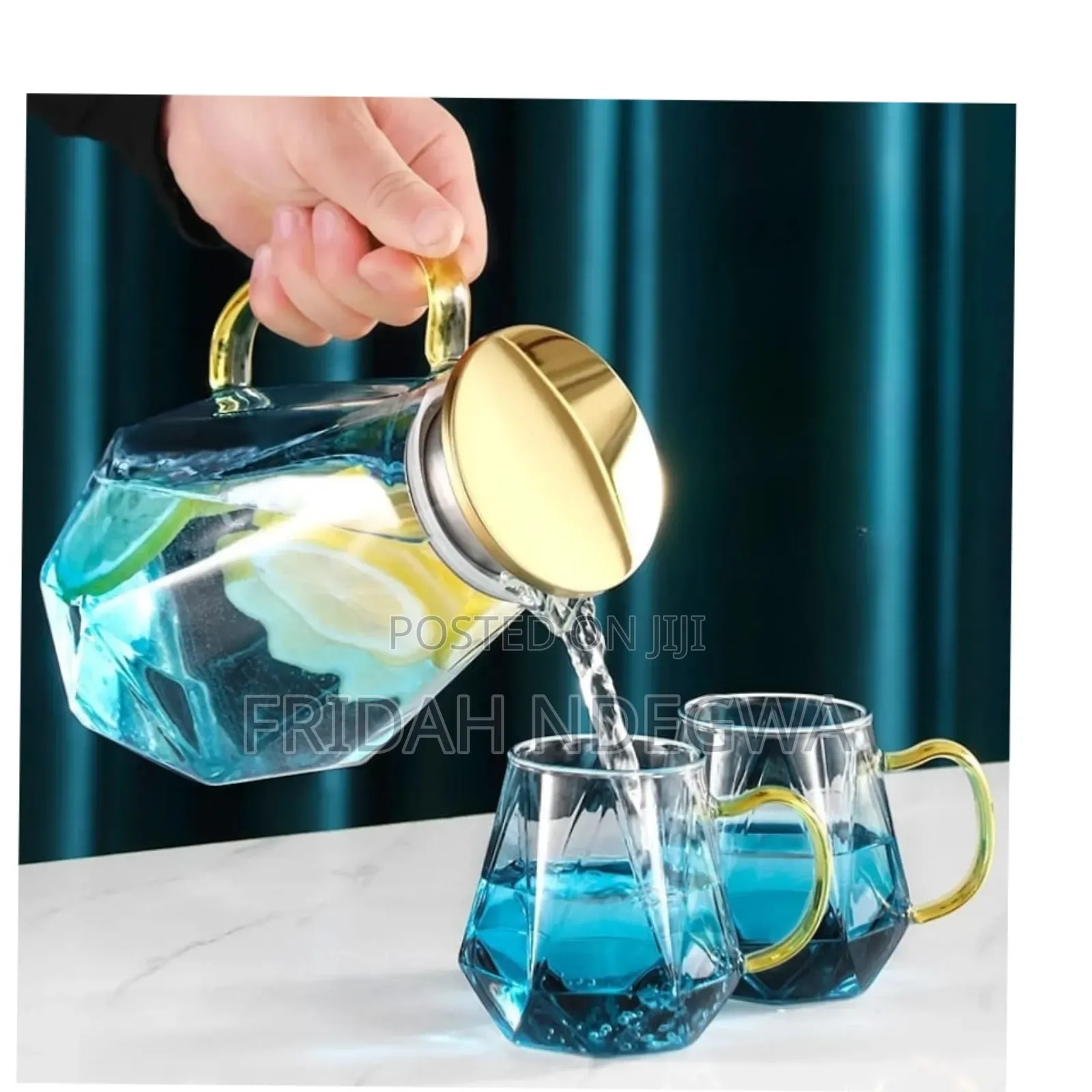 Diamond Textured Glass Teapot Set