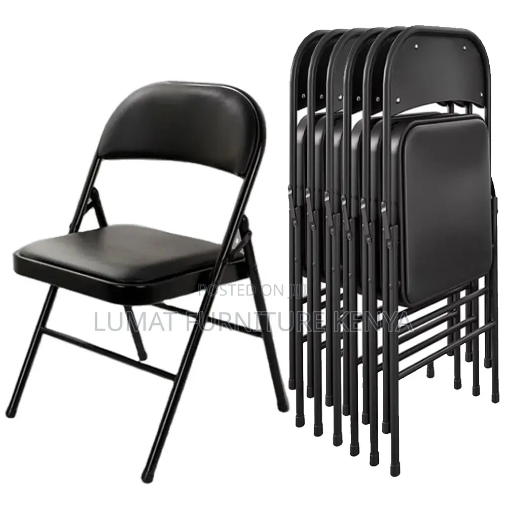 Moderm Black Leather Foldable Chair