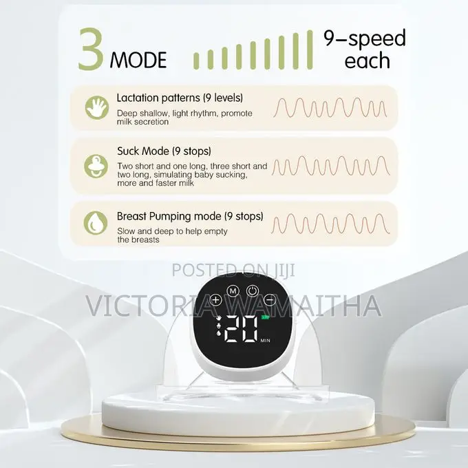 My-376 Hands-Free Electric Breast Pump Silent/High Suction With Led