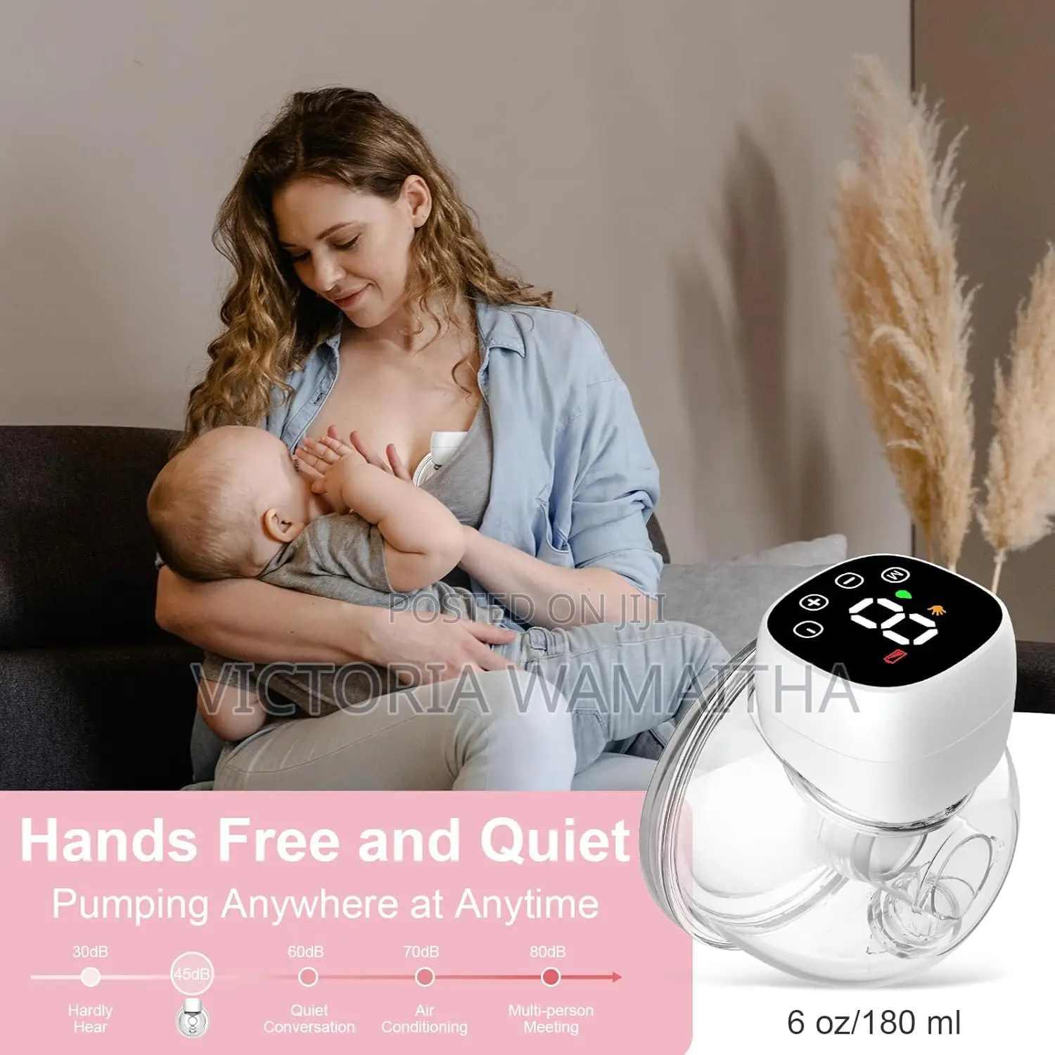My-376 Hands-Free Electric Breast Pump Silent/High Suction With Led
