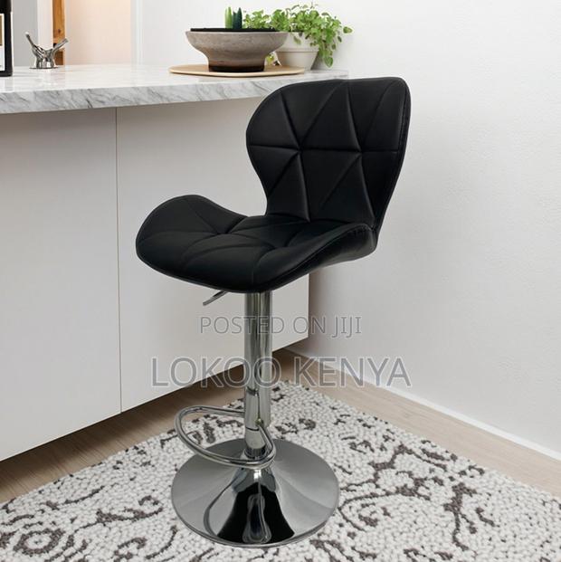Stool; Leather Adjustable Barstool With a Casual Footrest for Kitchen