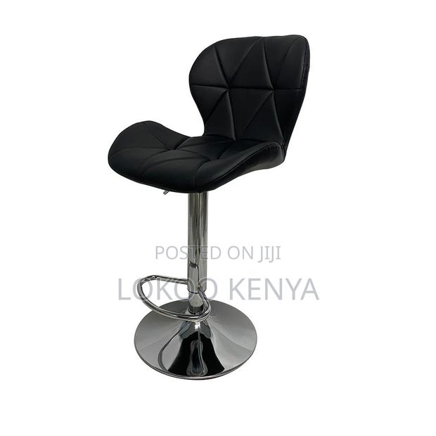 Stool; Leather Adjustable Barstool With a Casual Footrest for Kitchen - thumbnail 9