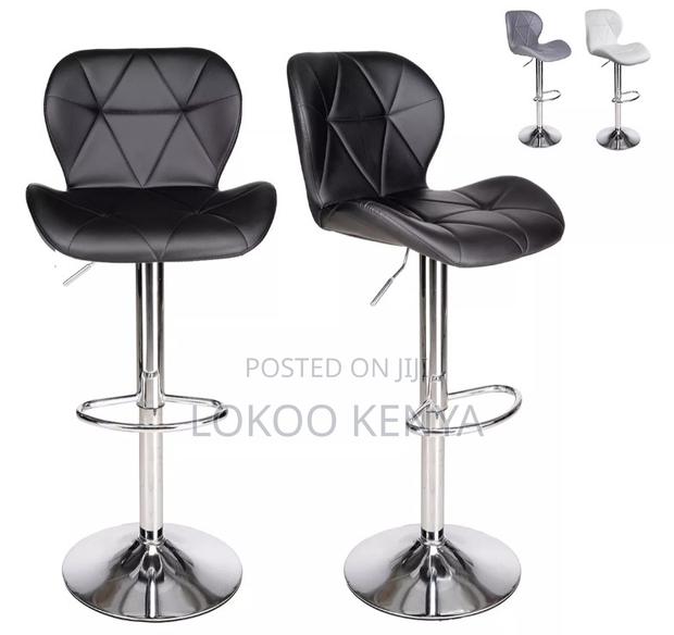 Stool; Leather Adjustable Barstool With a Casual Footrest for Kitchen - thumbnail 10