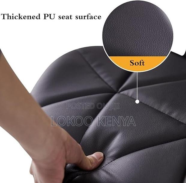 Stool; Leather Adjustable Barstool With a Casual Footrest for Kitchen - thumbnail 13