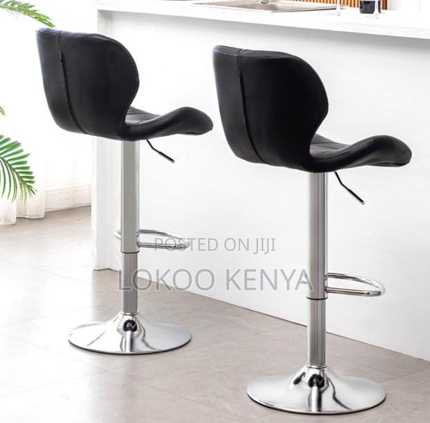 Stool; Leather Adjustable Barstool With a Casual Footrest for Kitchen - thumbnail 15