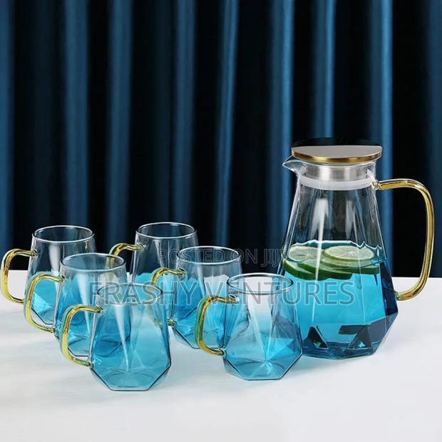 Diamond Textured Glass Teapot Set - main view
