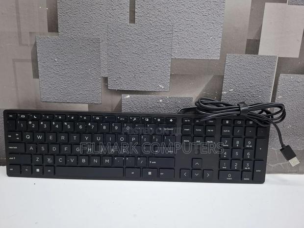 Original Hp Desktop 320k Slim Wired Qwerty Keyboard - Black - thumbnail 2