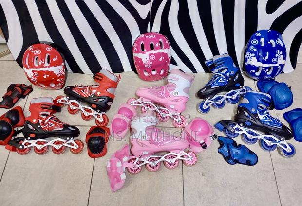 Adjustable Inline Skates Set With Helmet Protective Guards - thumbnail 3