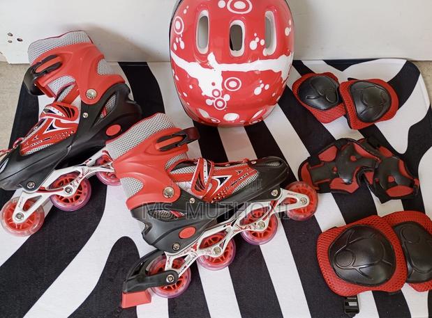 Adjustable Inline Skates Set With Helmet Protective Guards - thumbnail 4