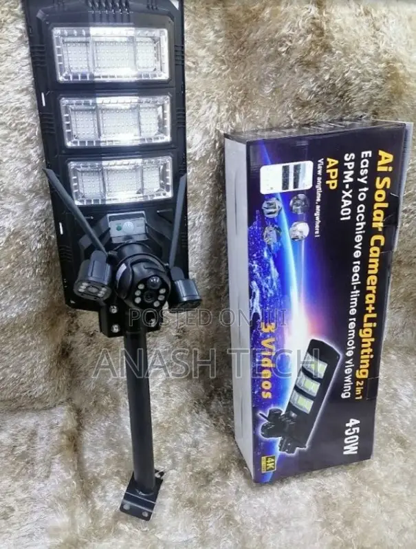 Solar Light 4g Solar Powered Ai CCTV Camera 450 Watts on Led Street