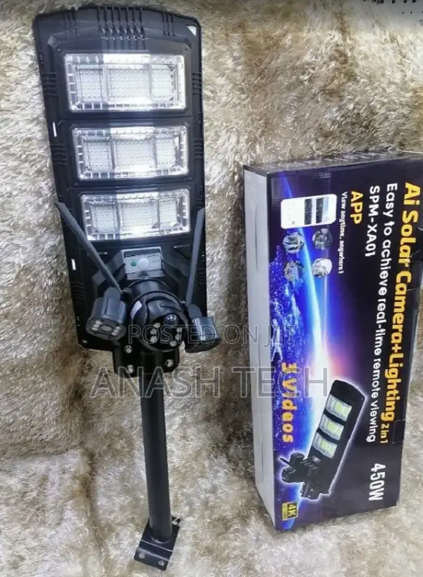 450w V380 Pro CCTV Solar Street Light Camera Waterproof PTZ