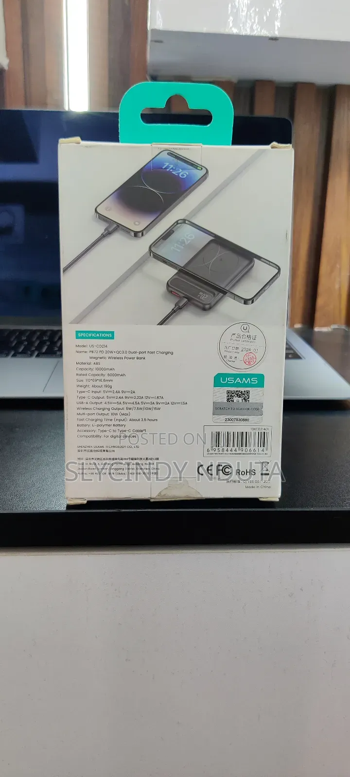 Usams Pb72 Dual-Port Fast Charging Magnetic Wireless Power Bank