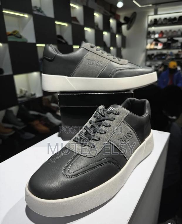 Grey,Black Navyblue Boss Sneakers - main view