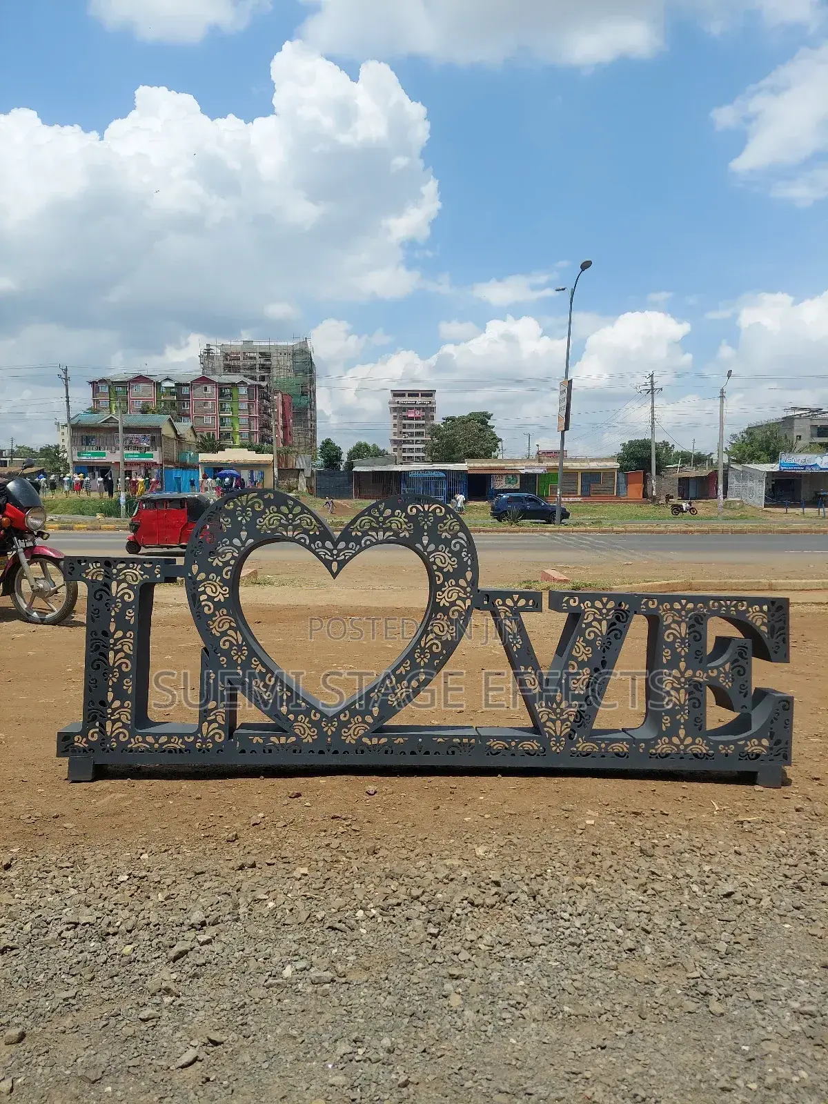 Metallic Love Sign for Hire — Elegant Event Decor 