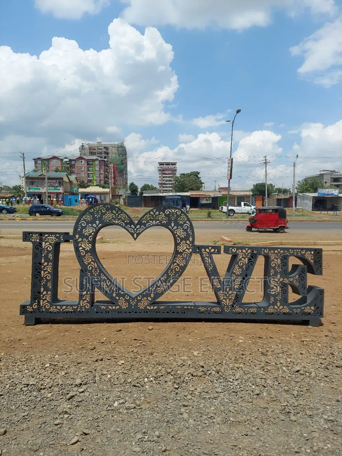 Metallic Love Sign for Hire — Elegant Event Decor 
